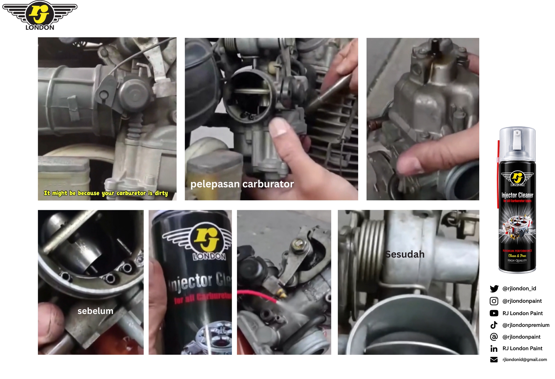 Cara Membersihkan Karburator Motor dengan Benar Menggunakan RJ Injector Cleaner